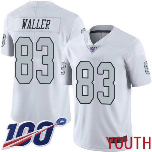 Oakland Raiders Limited White Youth Darren Waller Jersey NFL Football 83 100th Season Rush Vapor Jersey